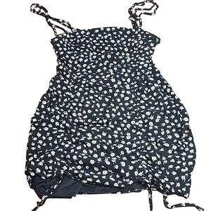 Garage Floral Cottagecore y2k Dress, Black/White, Women's Size Small
